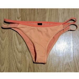 FINAL PRICE Chromat Cutout Bikini Bottom S Peach RARE Colorway Beach Swim Y2K